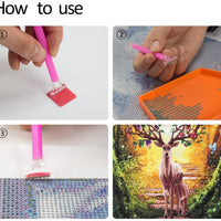 anphsin 88 piezas DIY pintura de diamante Kit de herramientas para manualidades (bolígrafo, diseño de diamante, pinzas, glune, placa, - Arteztik
