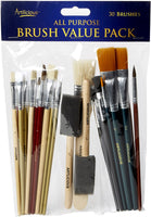 Paquete de pinceles de pintura multiusos, ideal con acrílico, aceite, acuarela, guuache (30 cepillos) - Arteztik
