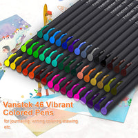 Paquete de 46 bolígrafos de colores para diario, escritura de dibujo, toma de notas, calendario, planificador, suministros de regalo de oficina artística por Vanstek - Arteztik