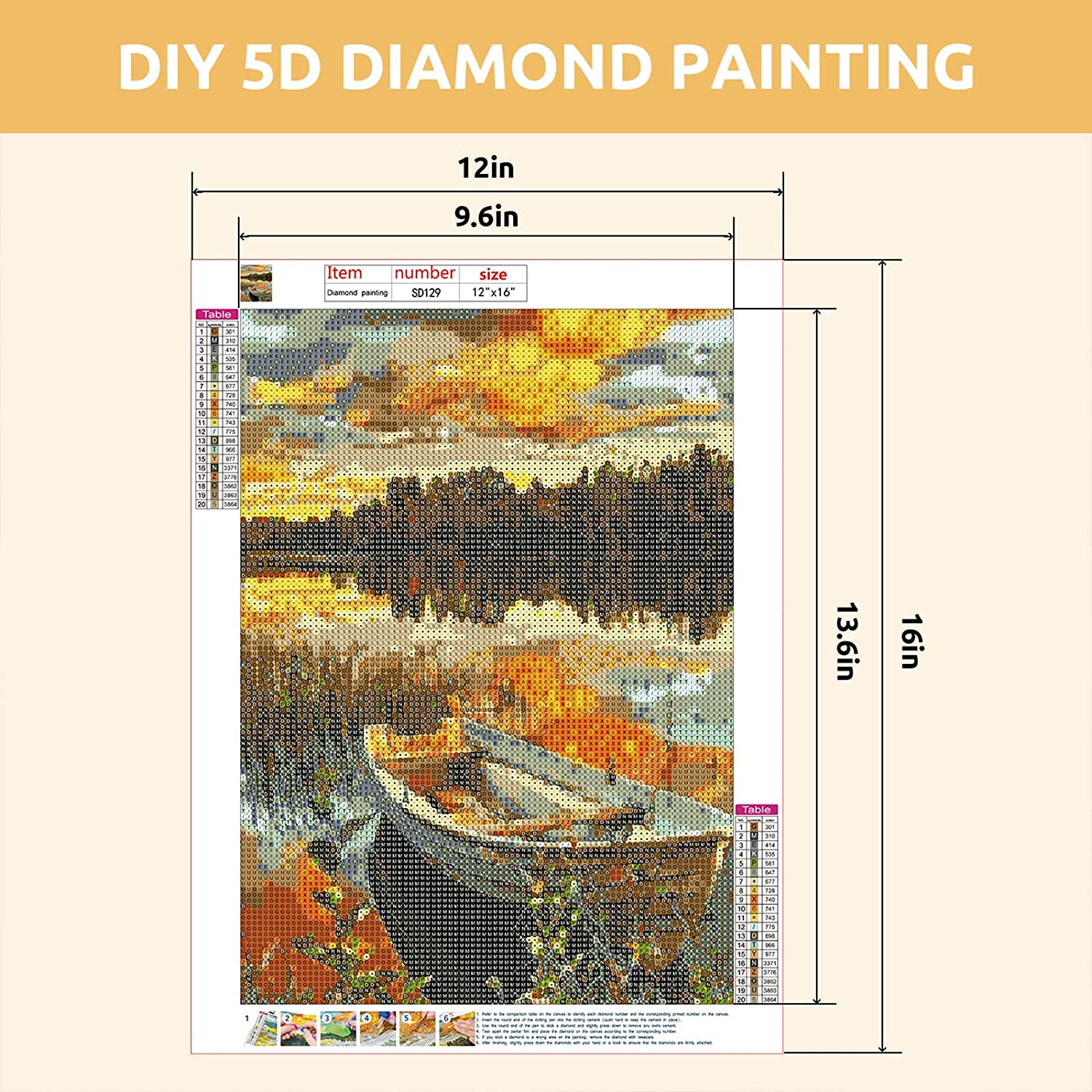 Kit de Pintura de Diamante 5D DIY Perforación Completa de la Pintura del  Diamante Punto Cruz Arte Kit Diamond Painting para la Decoración de la  Pared : : Hogar y Cocina