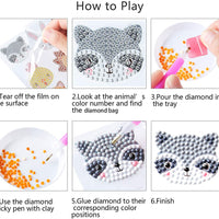 Sinceroduct - Juego de 24 pegatinas de pintura con diamantes 5D para niños, para principiantes, pintura digital con diamantes - Arteztik