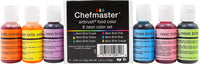 Chefmaster – Kit de aerógrafo de neón – Airbrush Food Coloring – Paquete de 6 – altamente pigmentado, colores vibrantes, funciona con cualquier herramienta de aerógrafo, colores resistentes a la decoloración - Arteztik
