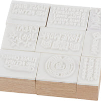 Juego de sellos de madera para profesores (9 piezas) - Arteztik
