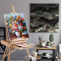 Delta Prime Savings Club - caballete de arte portátil con caja de bocetos de almacenamiento, caballete de pintura ajustable de estilo francés con pallete de madera y correa para el hombro para pintar y dibujar - Arteztik