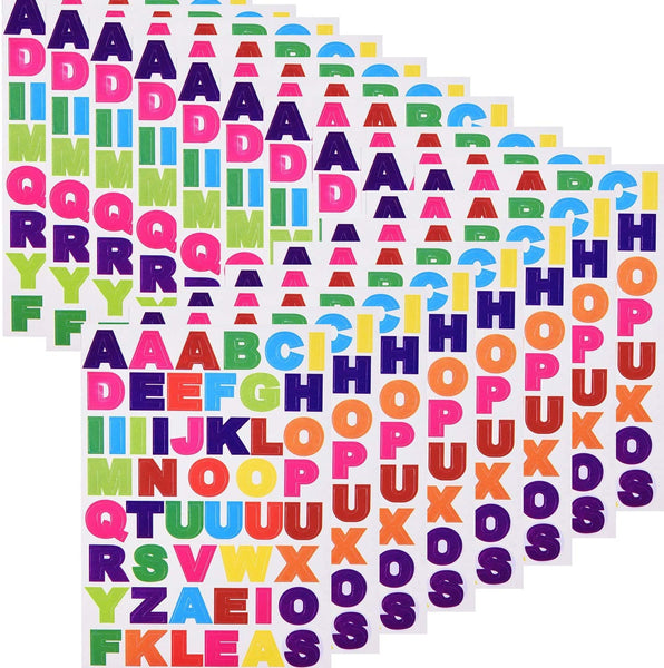 JAMEGIO 50 hojas coloridas letras pegatinas cartulina alfabeto, pegatinas autoadhesivas letras de la A a la Z - Arteztik