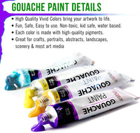 U.S. Art Supply Professional - Juego de 36 pinturas de colores en tubos grandes de 0.6 fl oz - Rueda de mezcla de colores - Arteztik
