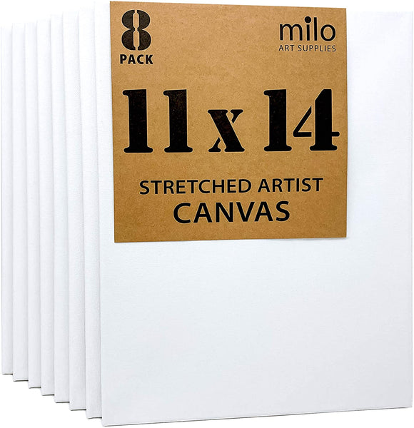 Milo Lienzo de artista estirado | 11.0 x 13.8 in | Paquete de 8 - Arteztik
