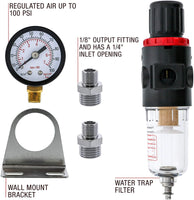 Airbrush Depot® Brand Airbrush Compressor AIR Regulator with Water-trap Filter, Now Included Is a (Free) How to Airbrush Training Book to Get You Started. - Arteztik
