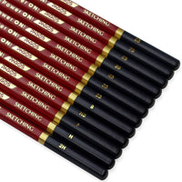 Pagos - Juego de lápices de dibujo profesional de grafito para dibujo, 12 piezas, 2H, H, F, HB, B, 2B, 3B, 4B, 5B, 6B, 7B, 8B Art Travel Set – Lápices de sombra, suministros de dibujo, conjunto de bocetos - Arteztik