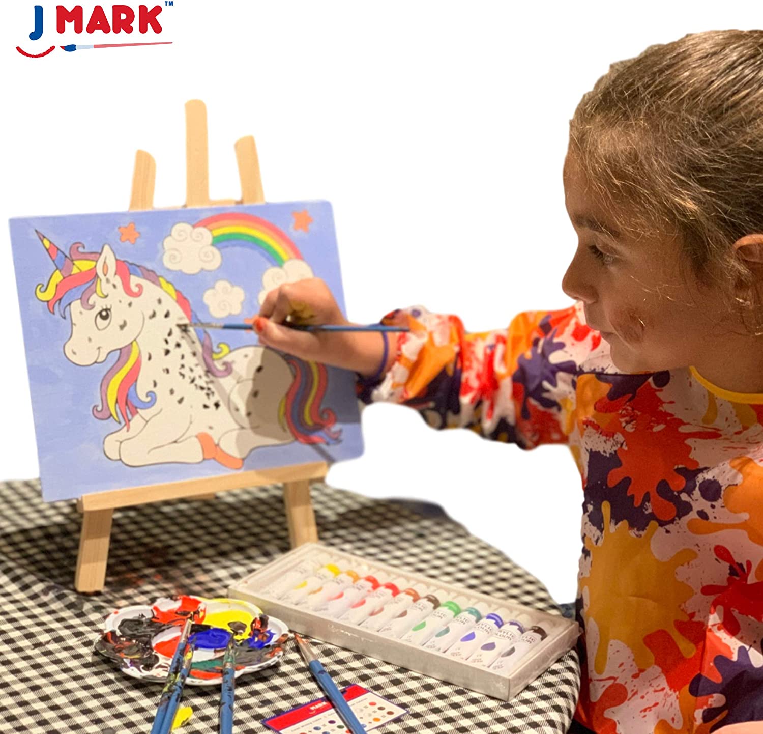 Juego de pintura y caballete para niños – Kit de pintura acrílica