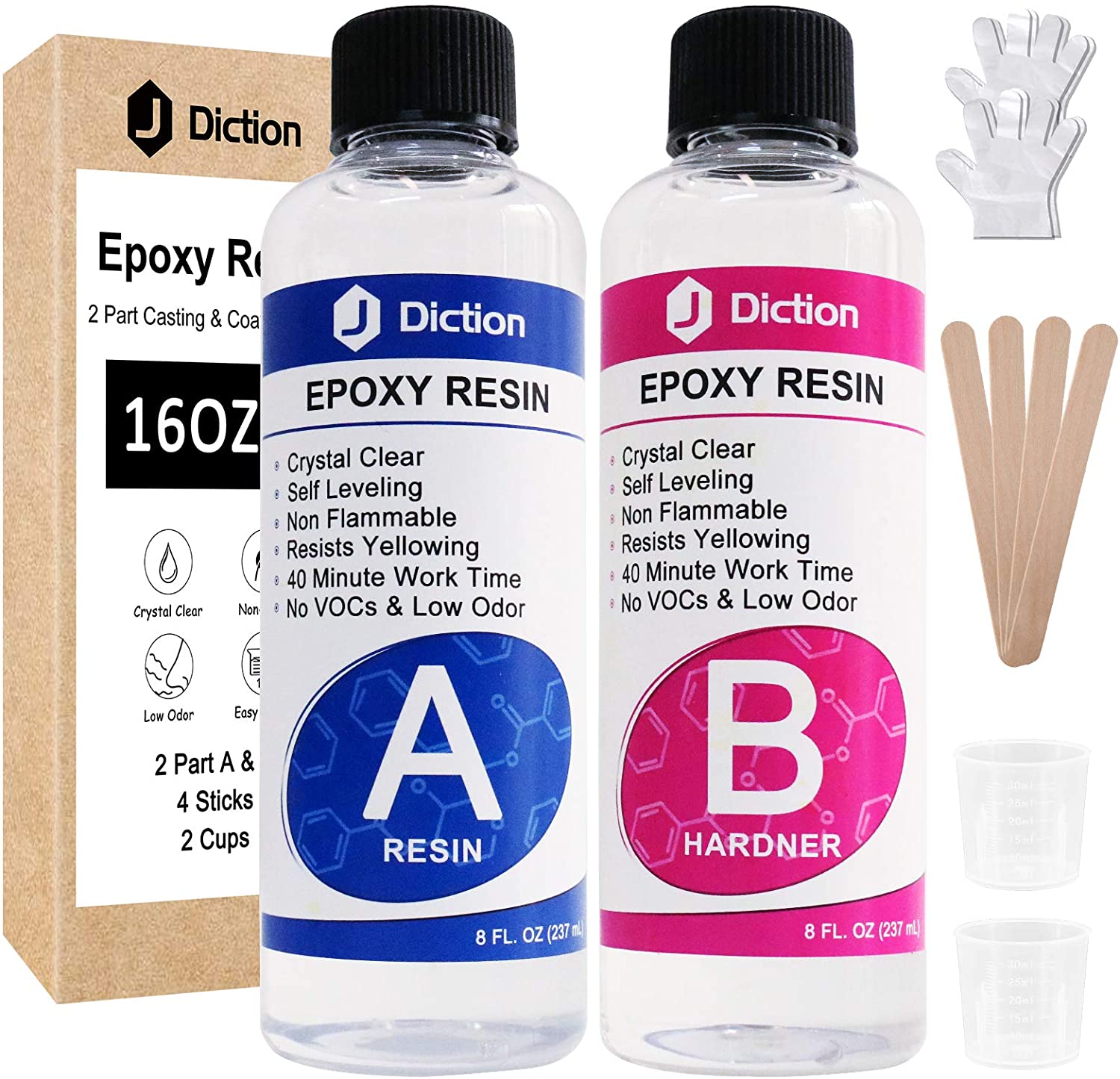 Resina epoxi – 16 oz Art Resin, Kit de resina transparente, epoxi Cast