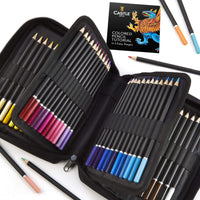 Castle Art Supplies - Juego de 72 lápices de colores con cremallera para adultos y niños artistas | Perfecto para colorear dibujo bocetos sombreado en un estuche de viaje con cremallera fácil - Arteztik