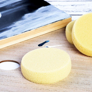 Esponjas sintéticas redondas para pintura y manualidades (3.5 x 1.0 in, amarillo claro, 20 unidades) - Arteztik