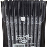Copic Marker MLB2 - Juego de bolígrafos de tinta multilínea, 9 piezas, color negro - Arteztik