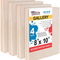 U.S. Art Supply - Tableros de madera de abedul, 16.0 x 20.0 in, base de 1.5 in de profundidad (paquete de 2) lienzos de pared de madera para artistas – Pintura de medios mixtos, acrílico, aceite, etc. - Arteztik
