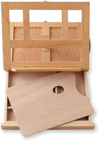 7 elementos de madera de haya Caballete de mesa para arte, pintura, dibujo, ajustable con paleta y almacenamiento - Arteztik
