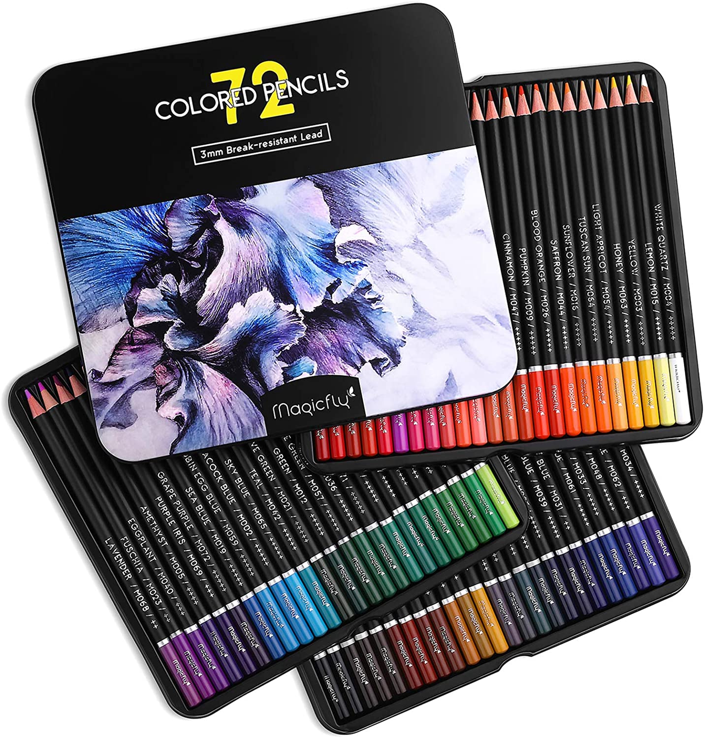 Magicfly 72 lápices de colores, lápices de colores profesionales a base de  aceite para adultos, lápices de colores artísticos para libros de colorear