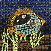 Kit de arte mosaico de bricolaje cuadrado, 7.9x7.9 in, pescado - Arteztik