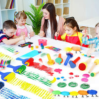 93 brochas de pintura con esponja para niños pequeños, esponjas para manualidades y arte para niños, suministros de arte - Arteztik