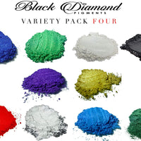 Paquete variado de 4 (10 colores) polvo de Mica Pure, 2 tonos serie variedad de pigmentos (epoxi, pintura, color, arte) pigmentos de diamante negro - Arteztik