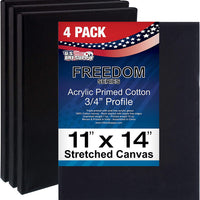 US Art Supply 11 x 14 inch Calidad Profesional sin ácidos Perfil lona 6-Pack – 3/4 12 onza PRIMED Gesso – (1 Full Caso de 6 Individuales Lienzos) - Arteztik