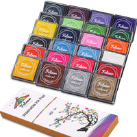Fstaor - Almohadillas de tinta lavables para niños, 24 unidades, para sellos de goma, papel de madera, 24 unidades - Arteztik