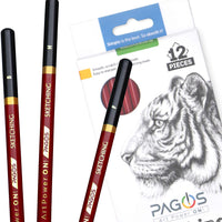 Pagos - Juego de lápices de dibujo profesional de grafito para dibujo, 12 piezas, 2H, H, F, HB, B, 2B, 3B, 4B, 5B, 6B, 7B, 8B Art Travel Set – Lápices de sombra, suministros de dibujo, conjunto de bocetos - Arteztik