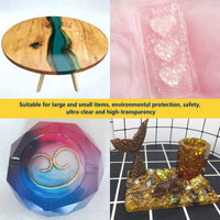 Kit de recubrimiento de resina epoxi - Kit de 16 onzas de resina transparente para arte, joyas, obras de arte, acabados de madera, ver a través de encapsulaciones - 4 tazas graduadas, 4 barras, 2 pares de guantes de goma - Arteztik