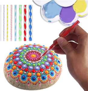 33 piezas Mandala Dotting Tools Kit de bolígrafo para pintura de uñas, patrón de relieve, manualidades, lienzo y dibujo - Arteztik