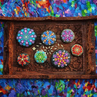 Petift 20 piezas Mandala Rock pintura pluma puntero herramienta bandeja de pintura, palo acrílico transparente, punta herramienta de taladro, más plantilla, cepillo azul para colorear, dibujo y dibujo, manualidades para niños, arte de uñas, pintura - Arteztik