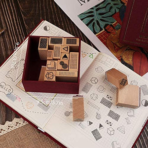 Dizdkizd 19 piezas de sellos de goma de madera, plantas y flores, decoración de madera montada sellos de goma para manualidades, tarjetas y álbumes de recortes - Arteztik
