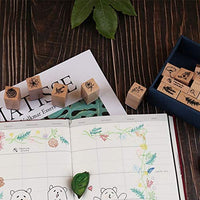 Dizdkizd 19 piezas de sellos de goma de madera, plantas y flores, decoración de madera montada sellos de goma para manualidades, tarjetas y álbumes de recortes - Arteztik
