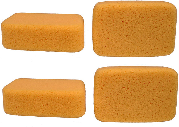 Creative Hobbies Value Pack of 4 Sponges for Painting, Crafts, Grout, Cleaning & More, Synthetic Silk Sponges, Big 7.5 inch x 5 inch x 2 inch Thick - Arteztik