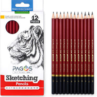 Pagos - Juego de lápices de dibujo profesional de grafito para dibujo, 12 piezas, 2H, H, F, HB, B, 2B, 3B, 4B, 5B, 6B, 7B, 8B Art Travel Set – Lápices de sombra, suministros de dibujo, conjunto de bocetos - Arteztik