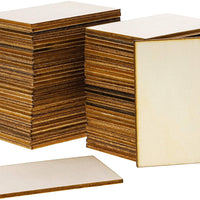 Recortes de madera para manualidades, rectángulo de madera (2 x 3 in, 60 unidades) - Arteztik