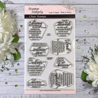 Sello simplemente transparente con sellos Fear Not encourage Words Christian Religious de 4.0 x 6.0 in – 8 piezas - Arteztik
