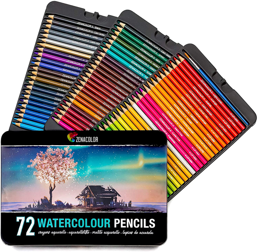 72 lapices colores profesionales,kit para dibujar a lapiz,dibujos a lapiz  con color y herramientas de dibujo,Incluye lápices  metálicos,acuarelables,carbón,lápices pastel y caja de lápiz - Repro-Arte
