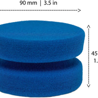 Qualrite - Esponja aplicadora de pintura, 2 unidades, con bolsa de almacenamiento de malla para colgar, color azul, circular, 3.0 in - Arteztik