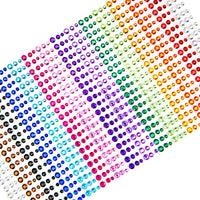 UnityStar - Juego de 900 pegatinas autoadhesivas con diamantes de imitación, para Halloween, Navidad, manualidades, maquillaje, festivales, carnaval, 3, 4 o 0.197 in, con 15 colores - Arteztik