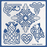 Aleks Melnyk #39 - Plantilla de metal, diseño de nudo celta, redondo y animal, acero inoxidable - Arteztik
