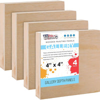 U.S. Art Supply - Tableros de madera de abedul de 24.0 x 24.0 in (24 x 24 pulgadas) de profundidad de artista (2 unidades) – lienzo de pared de madera de profundidad – pintura de medios mixtos, acrílico, aceite, encáustico - Arteztik