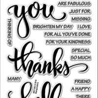 Stampendous Big palabras gracias Juego de sellos transparentes - Arteztik