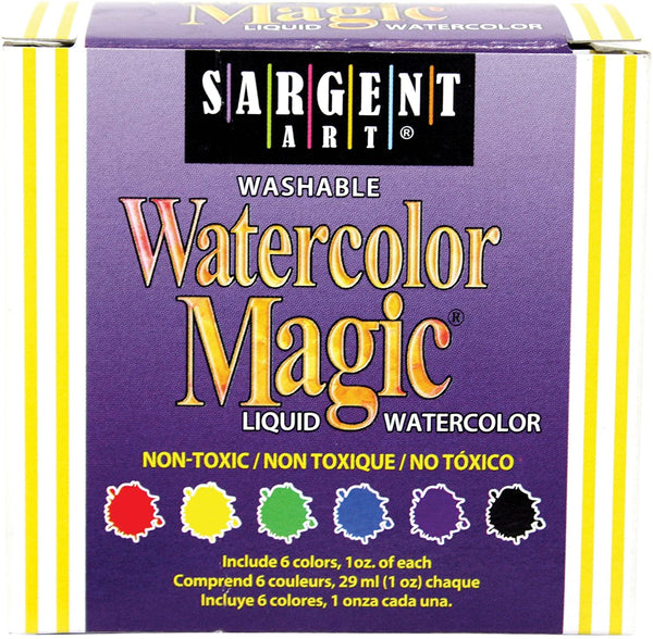 Juego de 6 acuarelas mágicas Sargent Art 22-6022, lavables con agua - Arteztik