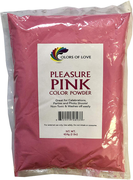 Colors of Love Pink Holi Color Powder – 1 libra bolsa – ideal para eventos de color de corredor, bombas de baño, guerras de color de grupos juveniles, eventos Holi y mucho más. - Arteztik
