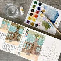 Kit de acuarela (completo) con cuaderno creativo de arte DIY regalo acuarela paleta pinturas Insparea How-to Coloring Watercolor Sketchbook Like Paint by Numbers - Arteztik