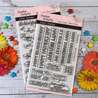 Sello simplemente sellos transparentes todos los ocasión sentimientos de cumpleaños, jubilación, día festivo y mucho más (Pack de 2) 25 piezas - Arteztik