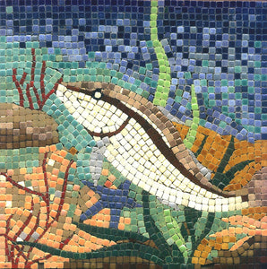 Kit de arte mosaico de bricolaje cuadrado, 7.9x7.9 in, pescado - Arteztik