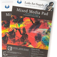 Leda Art Supply - Juego de 2 almohadillas para acuarela, acrílico o pintura al óleo con marcadores, bolígrafos o tinta hecha con papel de arte italiano (tamaño A3, 11,5 x 16,5) - Arteztik