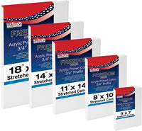 US Art Supply lona elástica sin ácido, de calidad, supervaliosa, de 8 x 10 pulgadas, paquete de 10, yeso de excelente perfil, paquete de supervalor de 10 lonas - Arteztik
