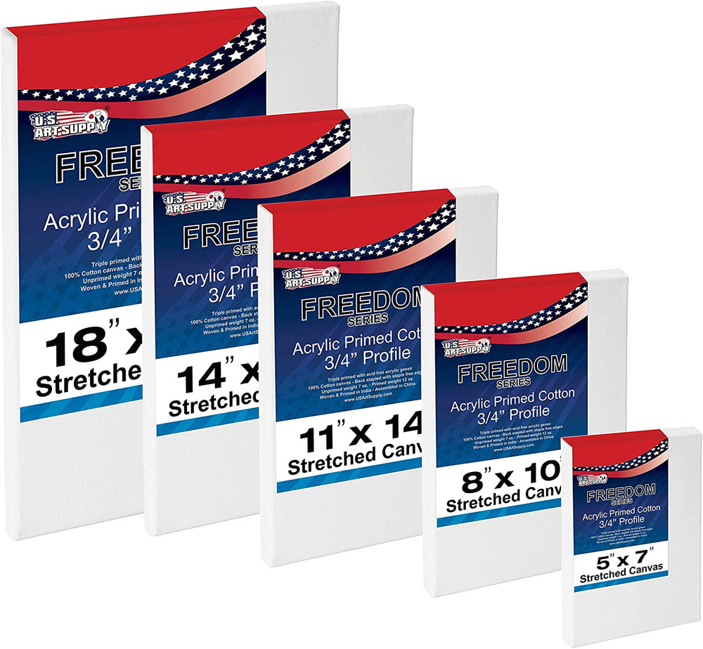 US Art Supply lona elástica sin ácido, de calidad, supervaliosa, de 8 x 10 pulgadas, paquete de 10, yeso de excelente perfil, paquete de supervalor de 10 lonas - Arteztik